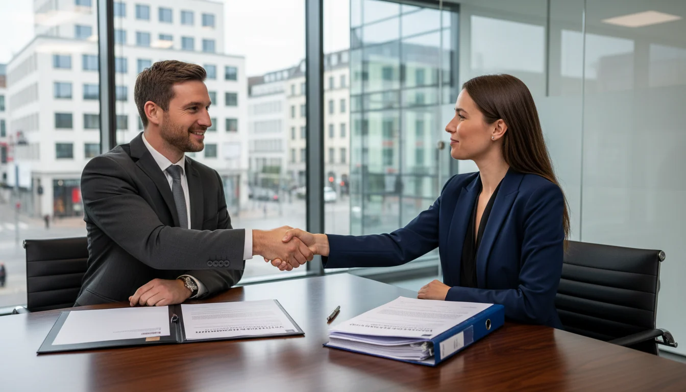 German lease extension contract signing.
