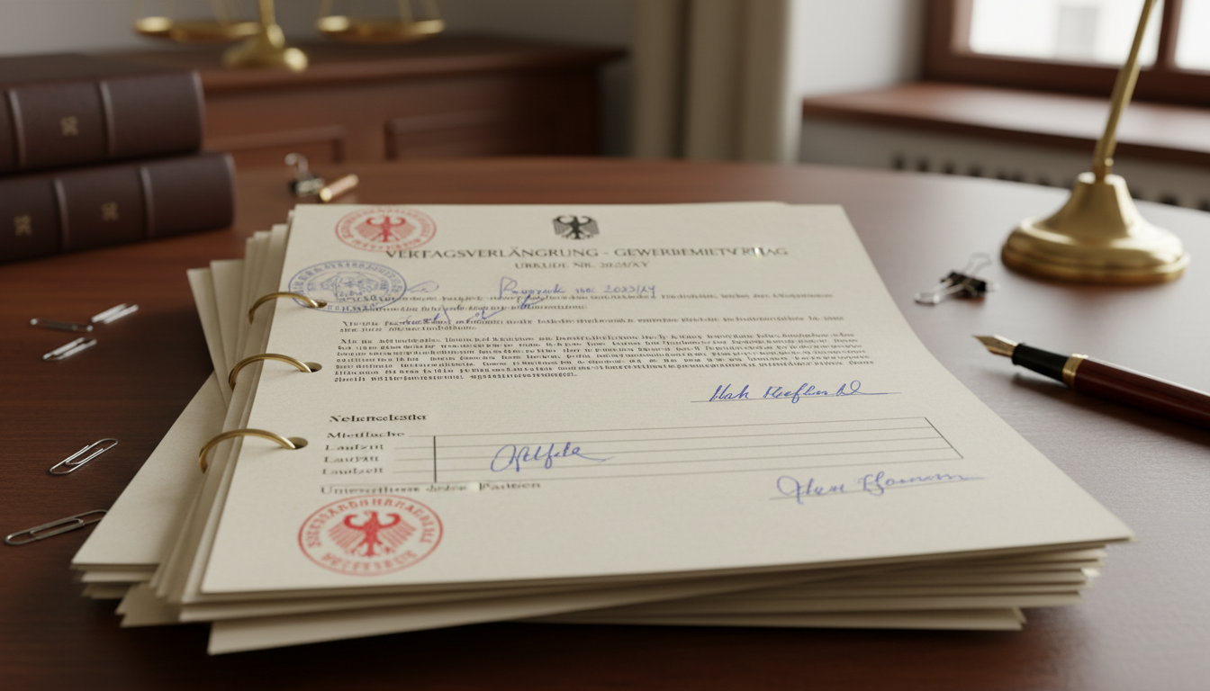 Legal documents for commercial rent extension.