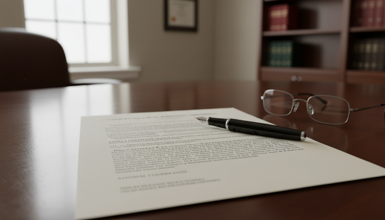 Close-up of commercial lease document.