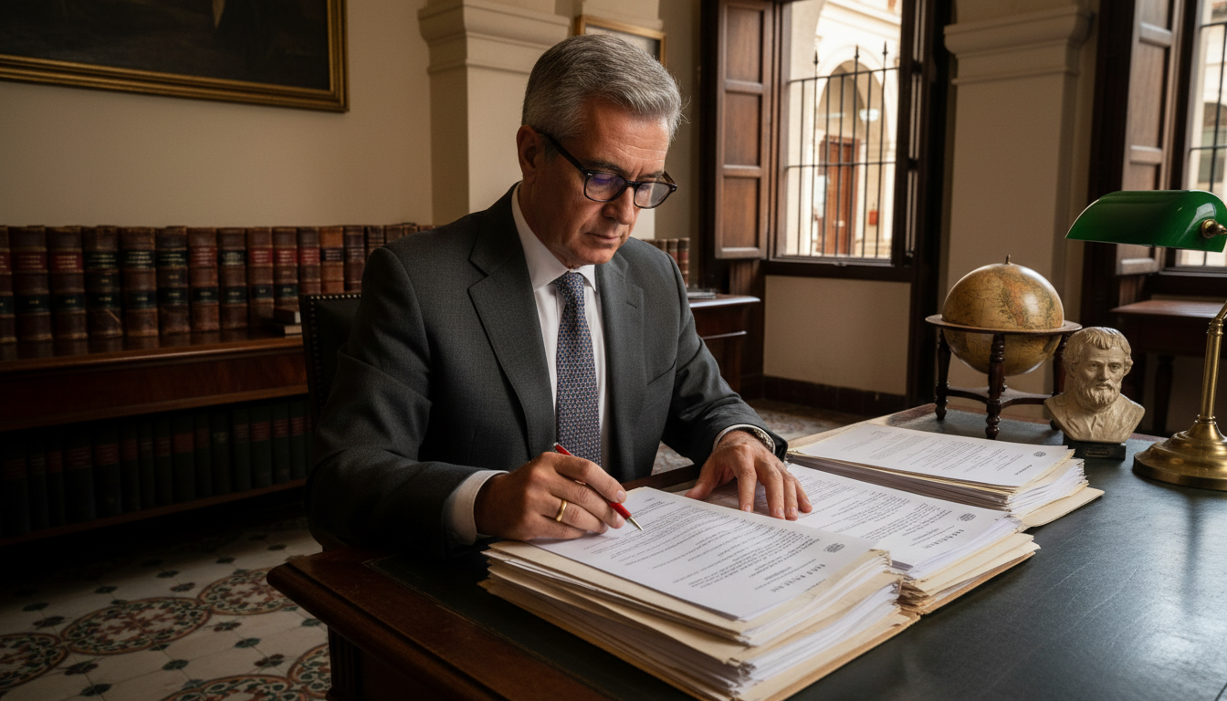 Lawyer reviewing commercial lease