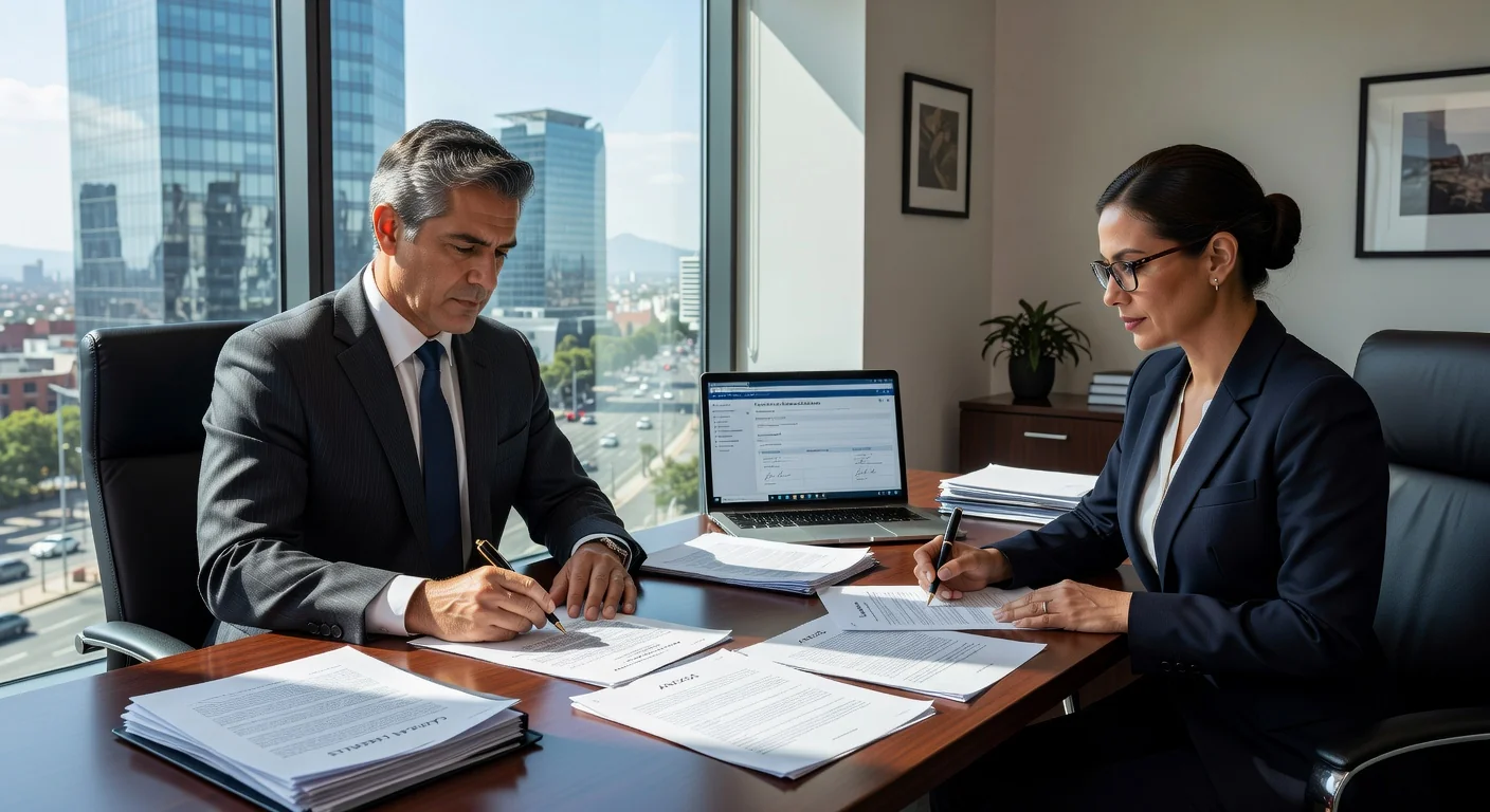 Legal contract signing in office