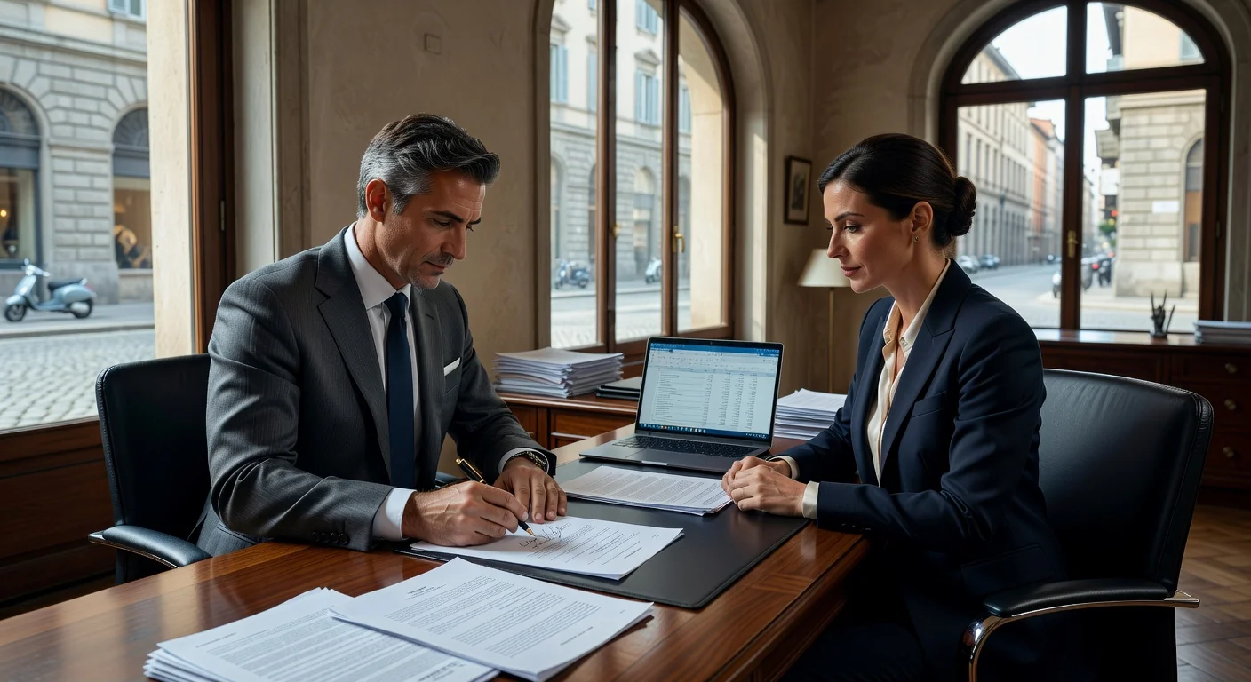 Italian contract signing scene