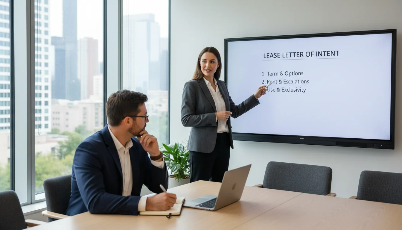 Discussing lease intent in meeting
