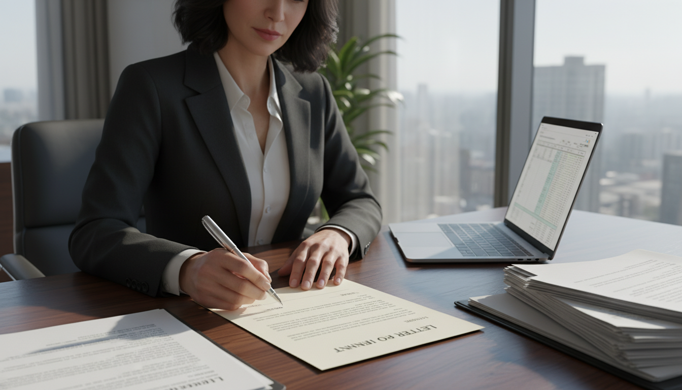 Professional signing lease intent letter