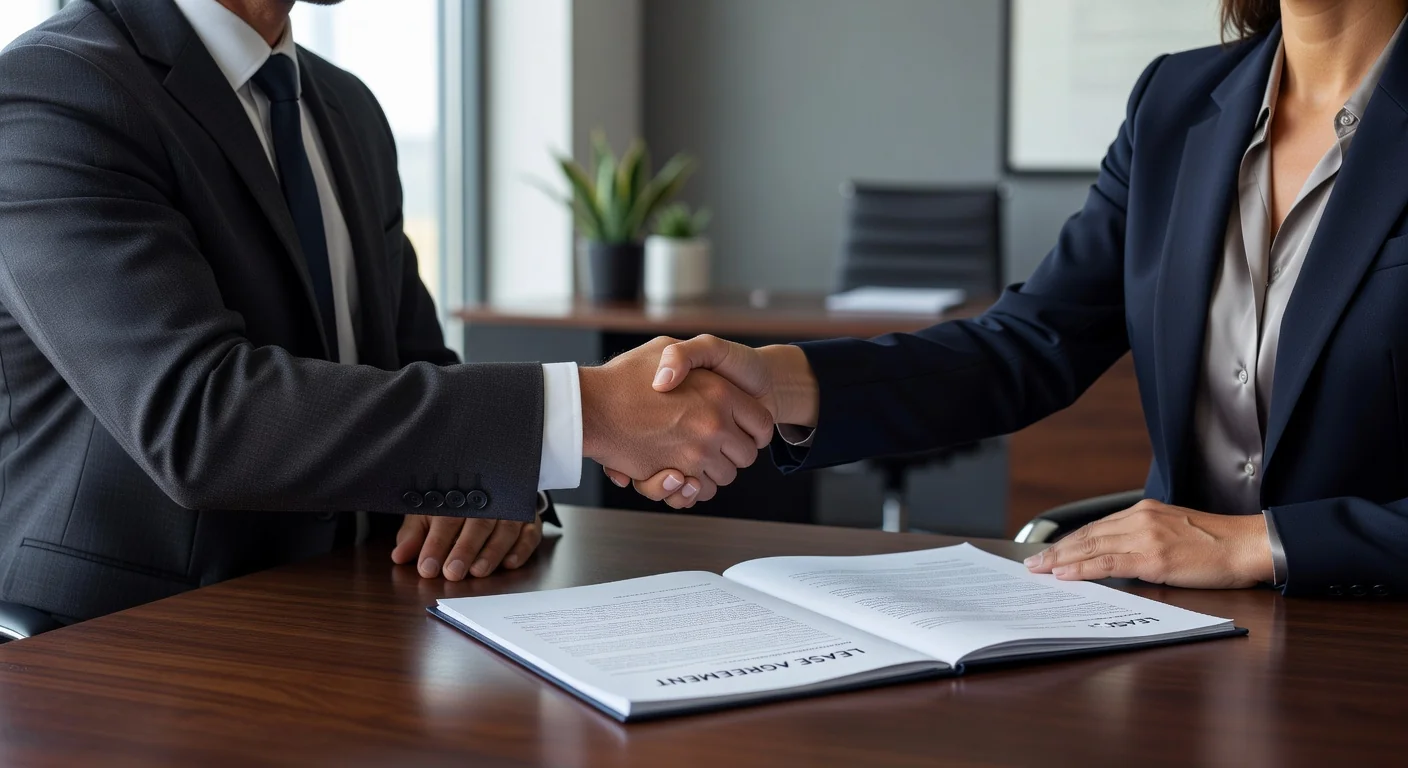 Professional signing lease agreement