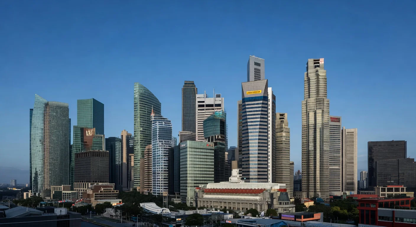 Singapore skyline with commercial buildings