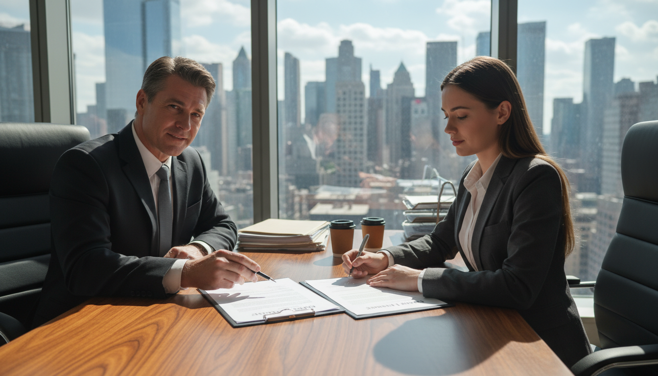 Signing rental lease agreement