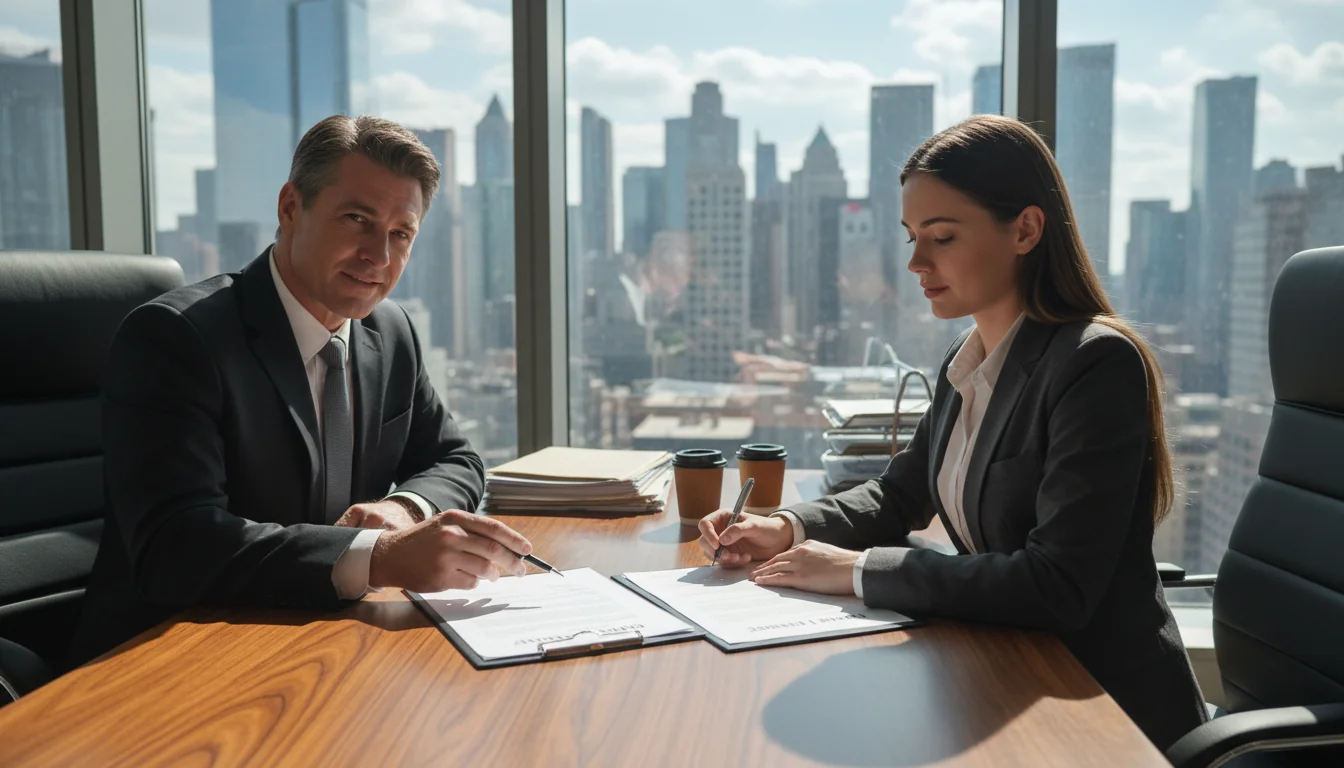 Signing rental lease agreement