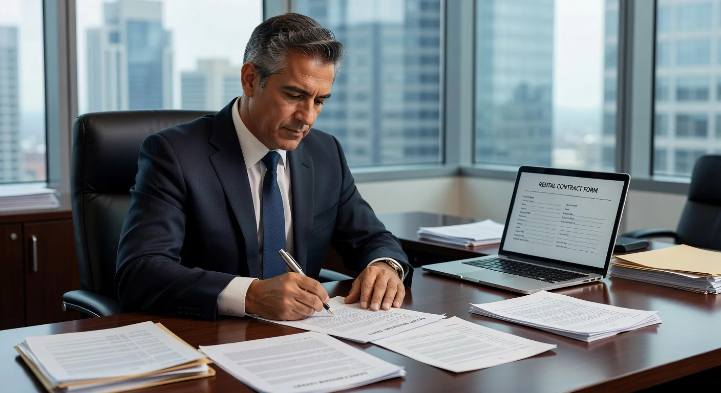 Professional signing lease agreement