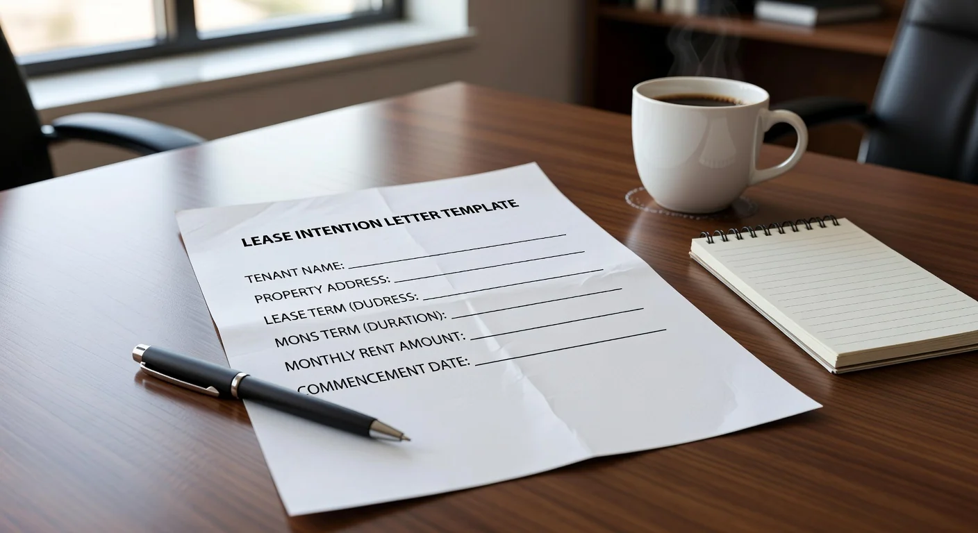 Template document on desk
