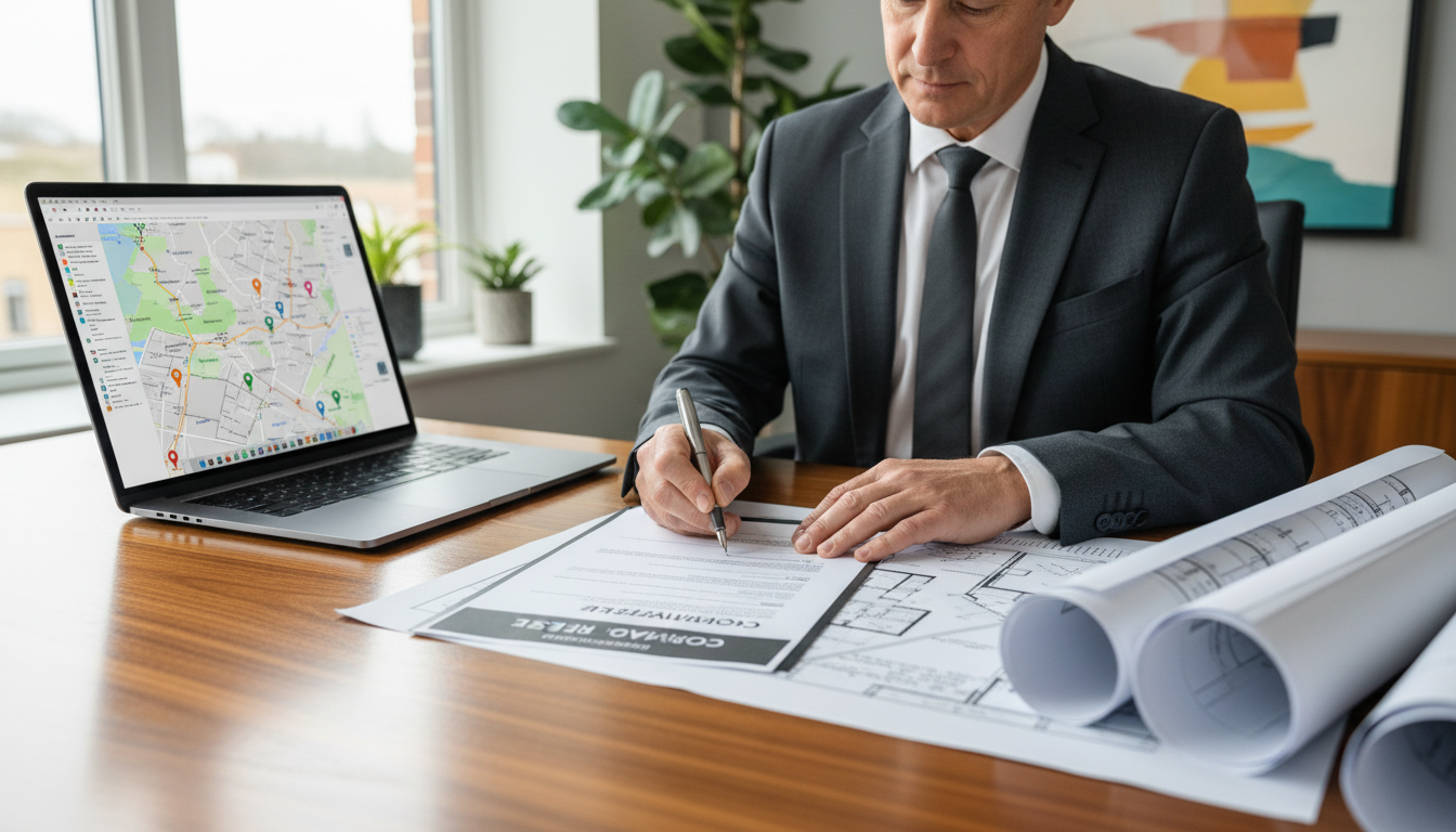 Professional signing lease agreement