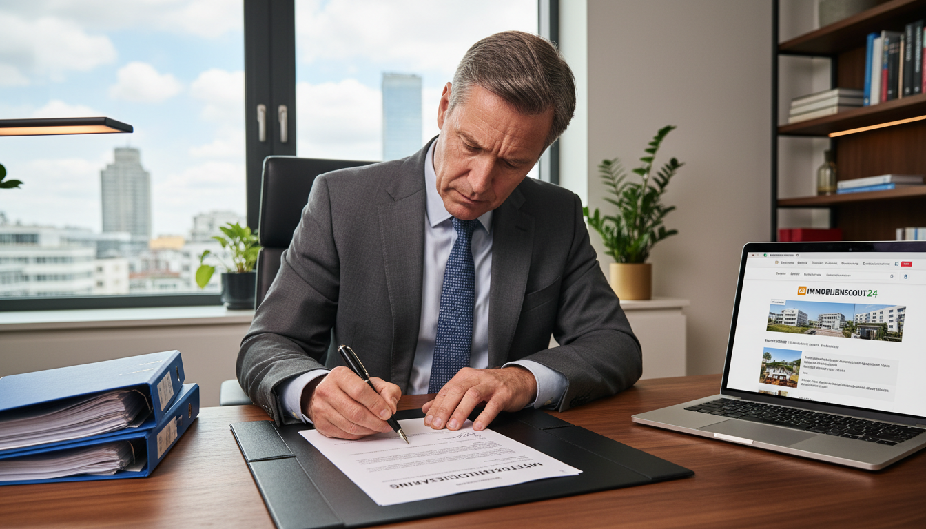 Person signing rental intent form