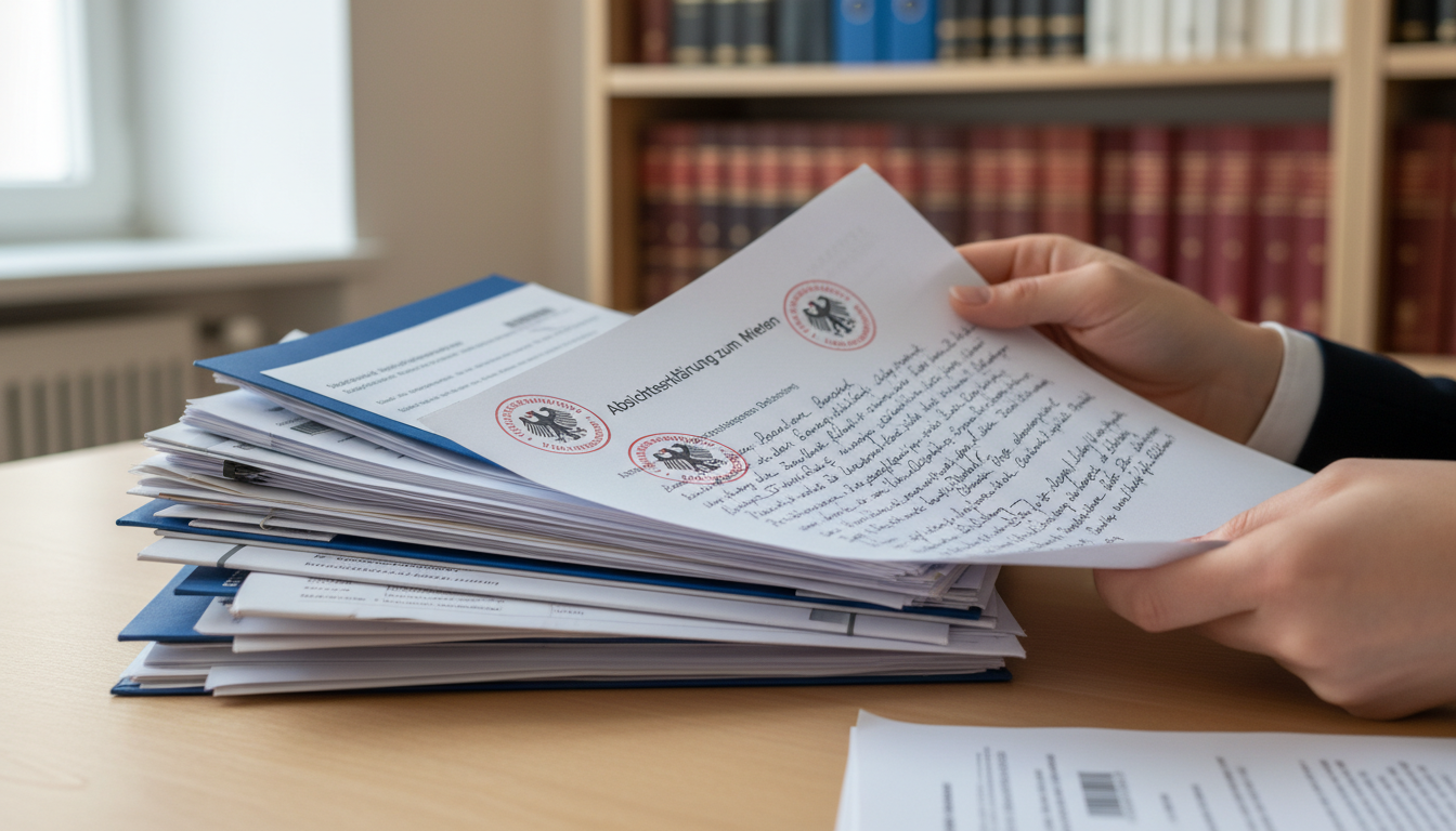 Stack of German rental legal papers