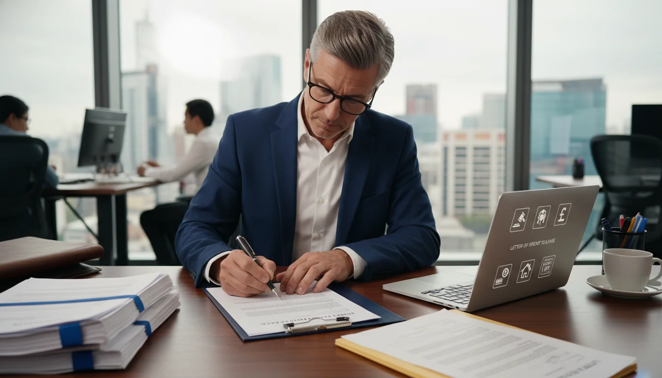 Professional signing lease intent document