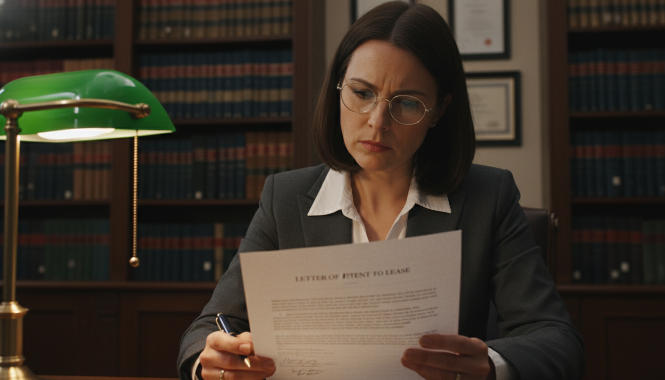 UK lawyer reviewing lease agreement