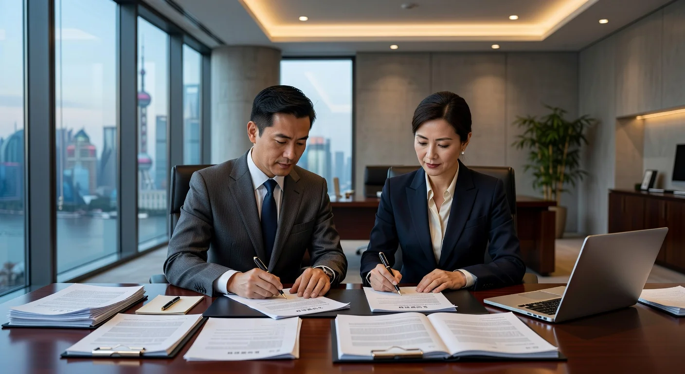 Chinese contract signing scene