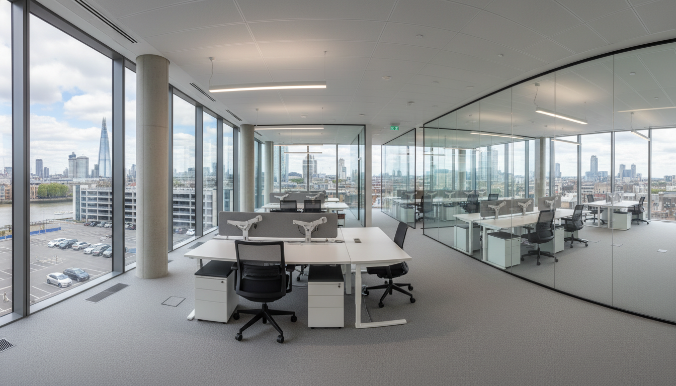 Modern UK office interior view