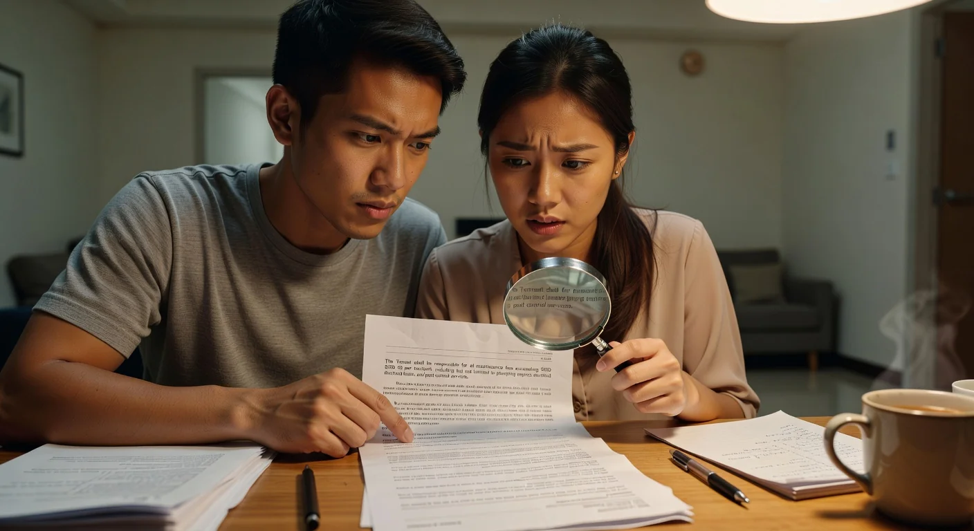 Couple overlooking tenancy fine print