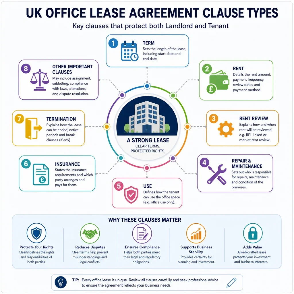 UK Office Lease Agreement Clause Types