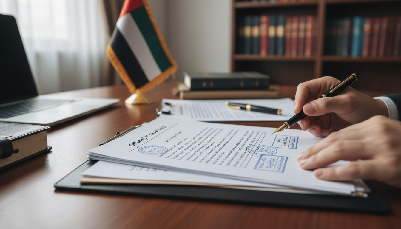 UAE legal office documents.