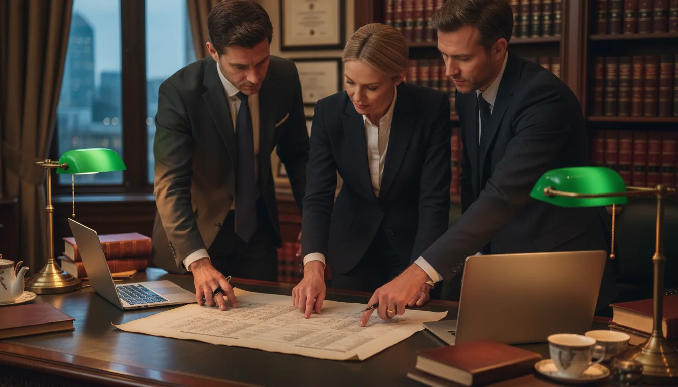 Legal team discussing lease terms