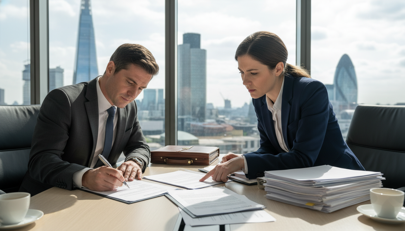 Professional signing office lease agreement