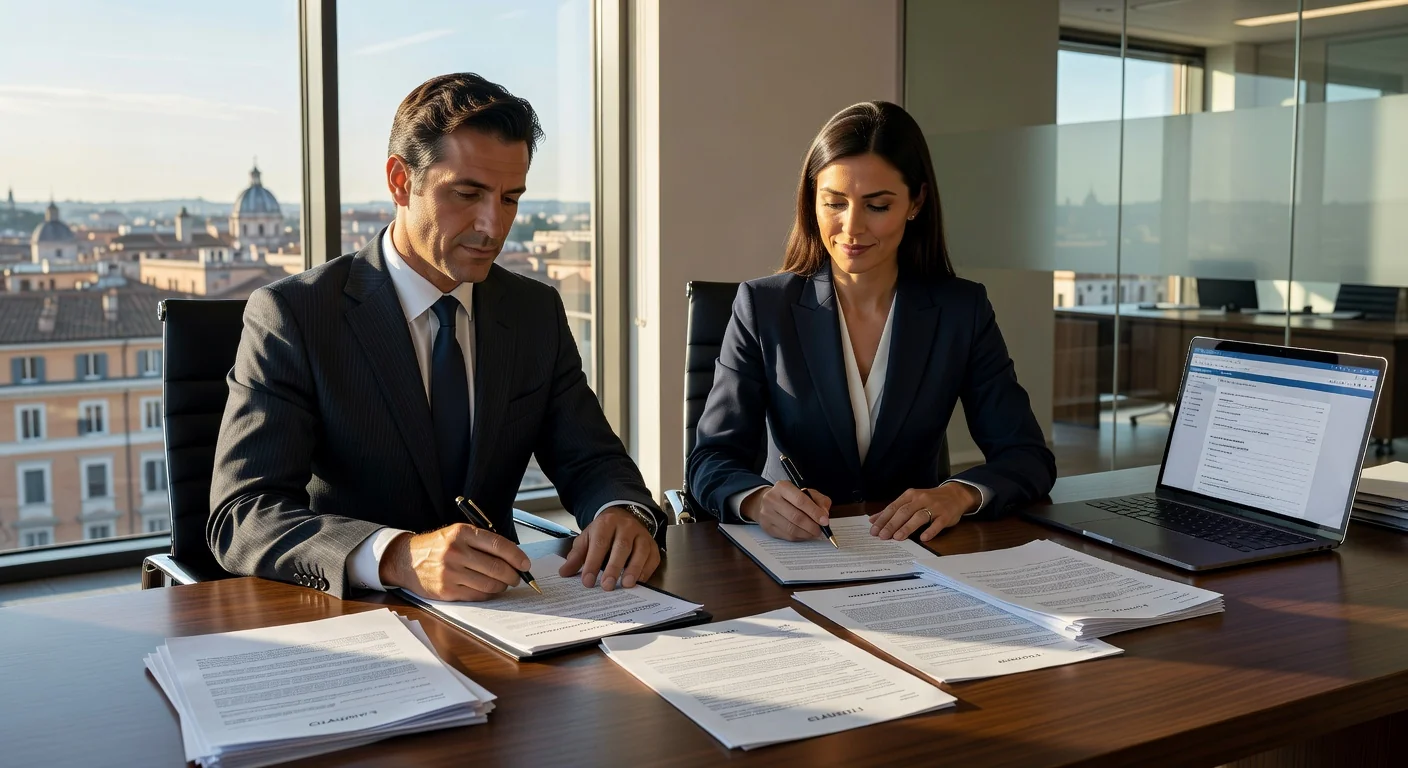 Italian office lease contract signing