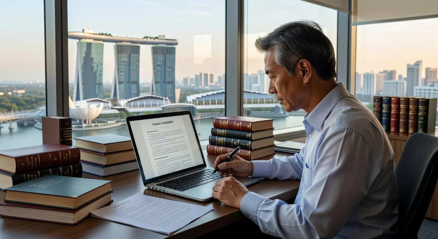 Professional reviewing tenancy contract