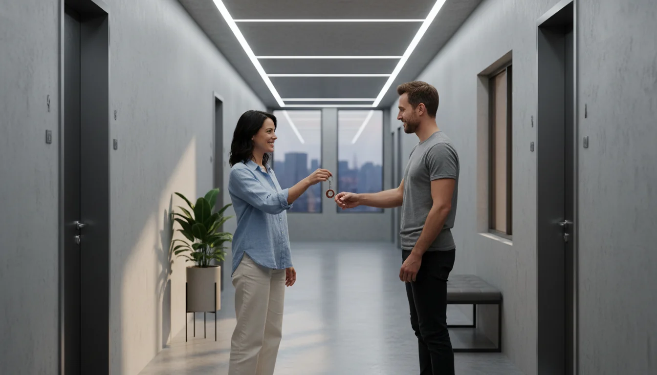 Room rental keys handover