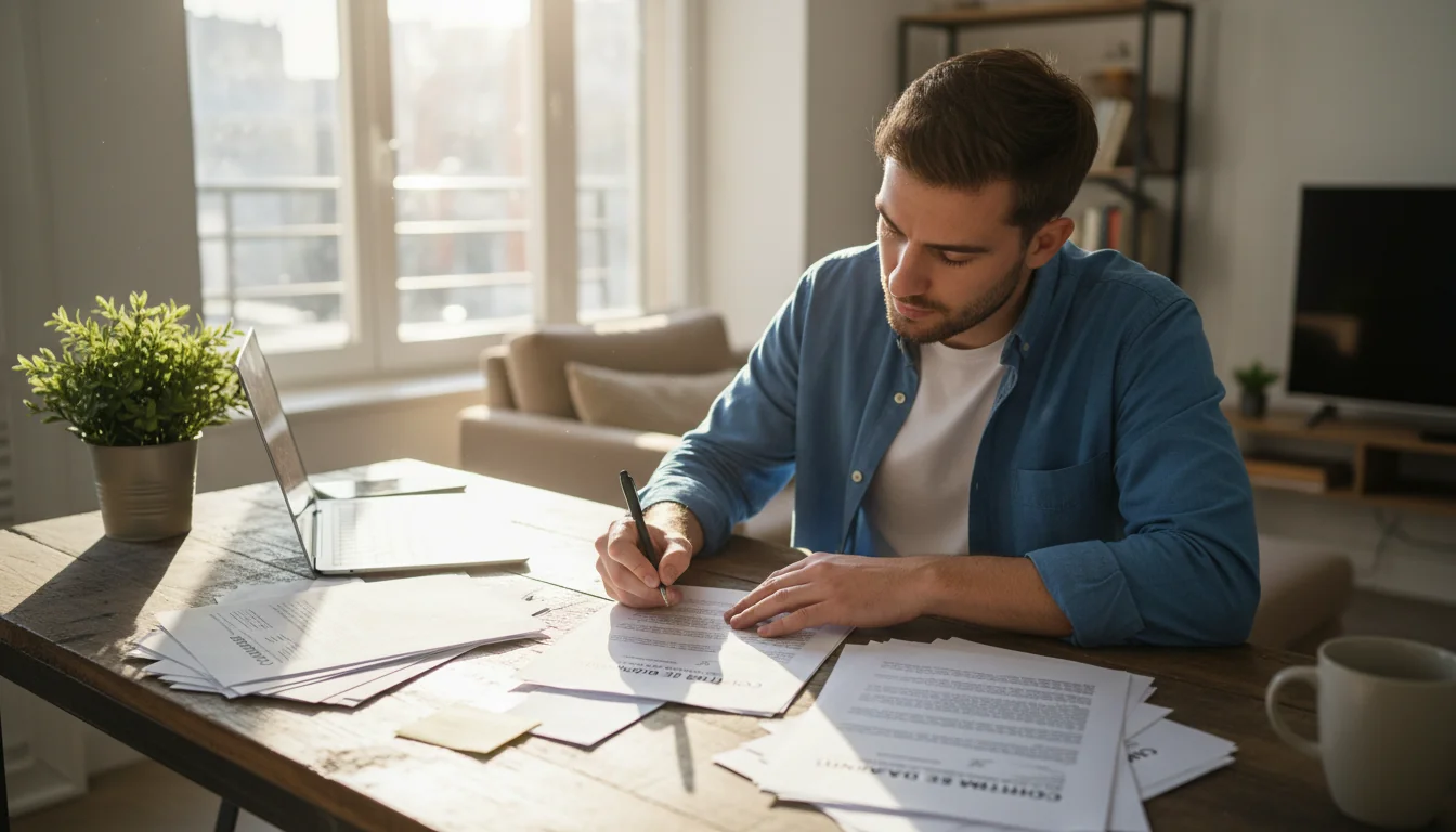 Person signing rental contract