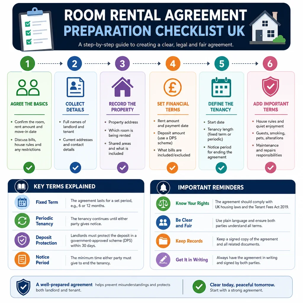 Room Rental Agreement Preparation Checklist