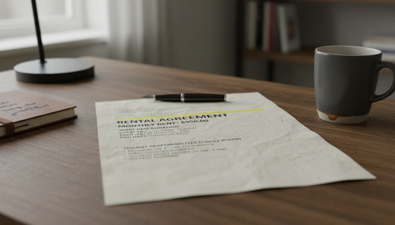 Key elements of a room sublease agreement