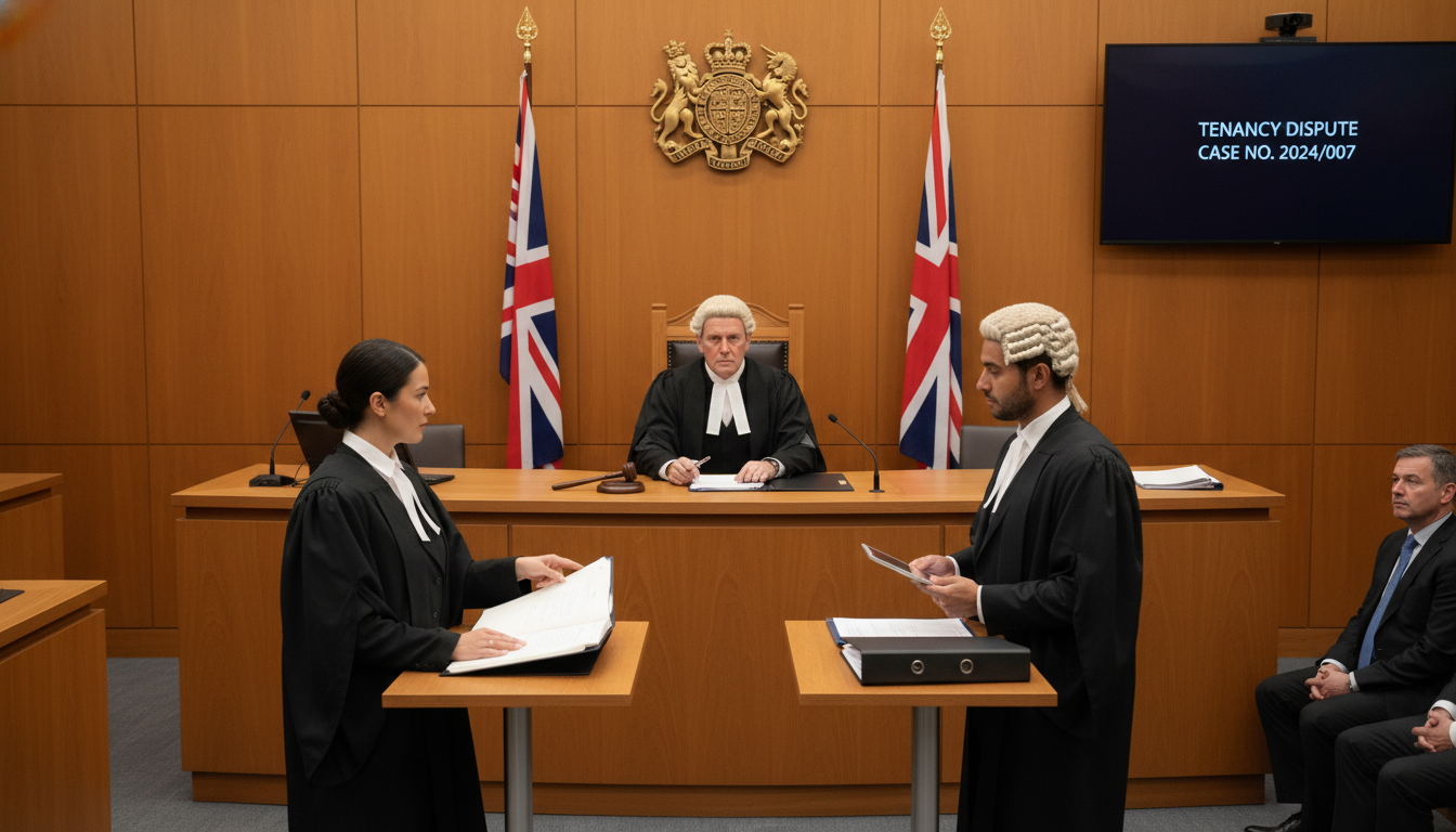 UK tenancy court scene