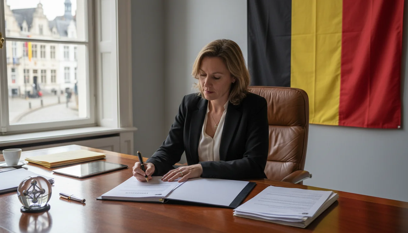 Signing room rental agreement in office