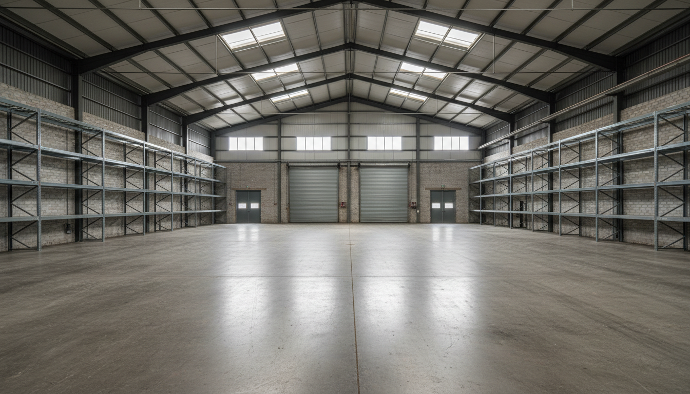 Empty industrial warehouse interior
