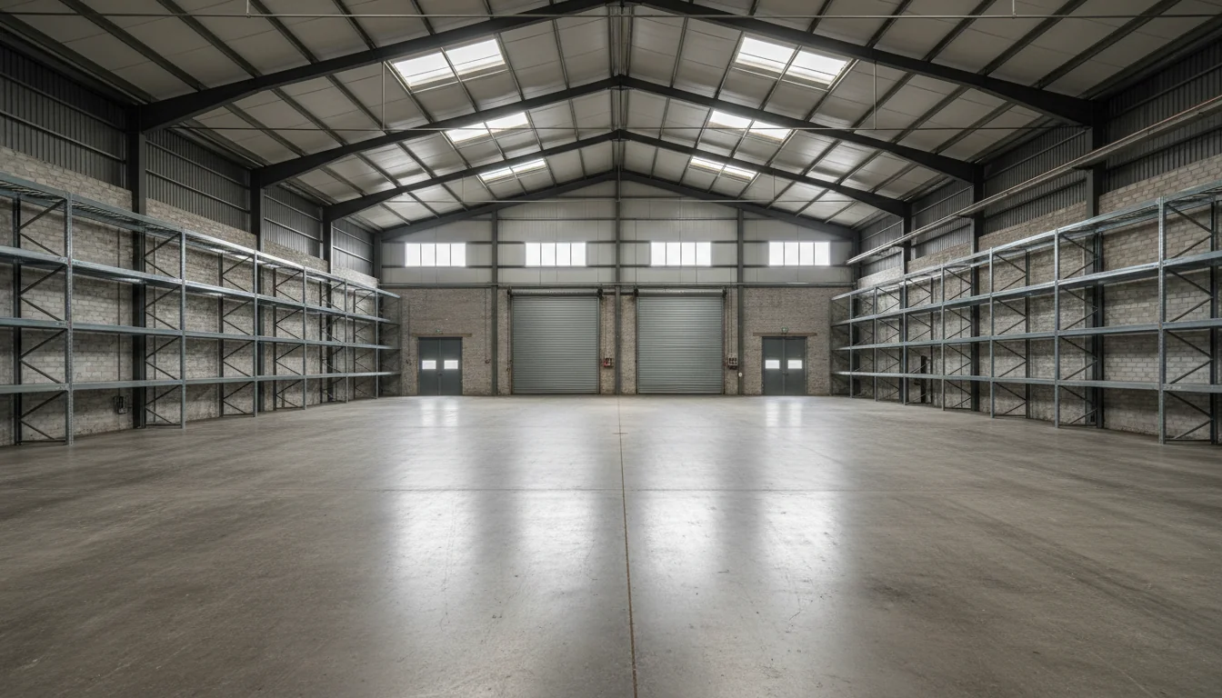 Empty industrial warehouse interior