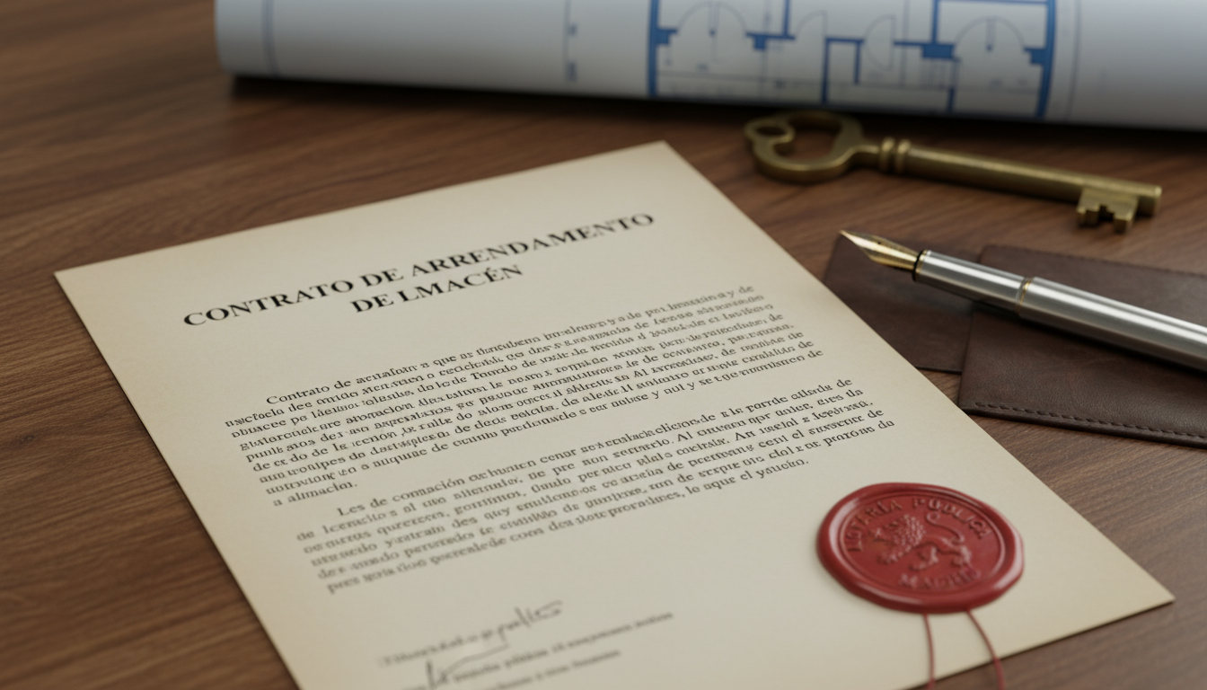 Spanish warehouse lease legal icons