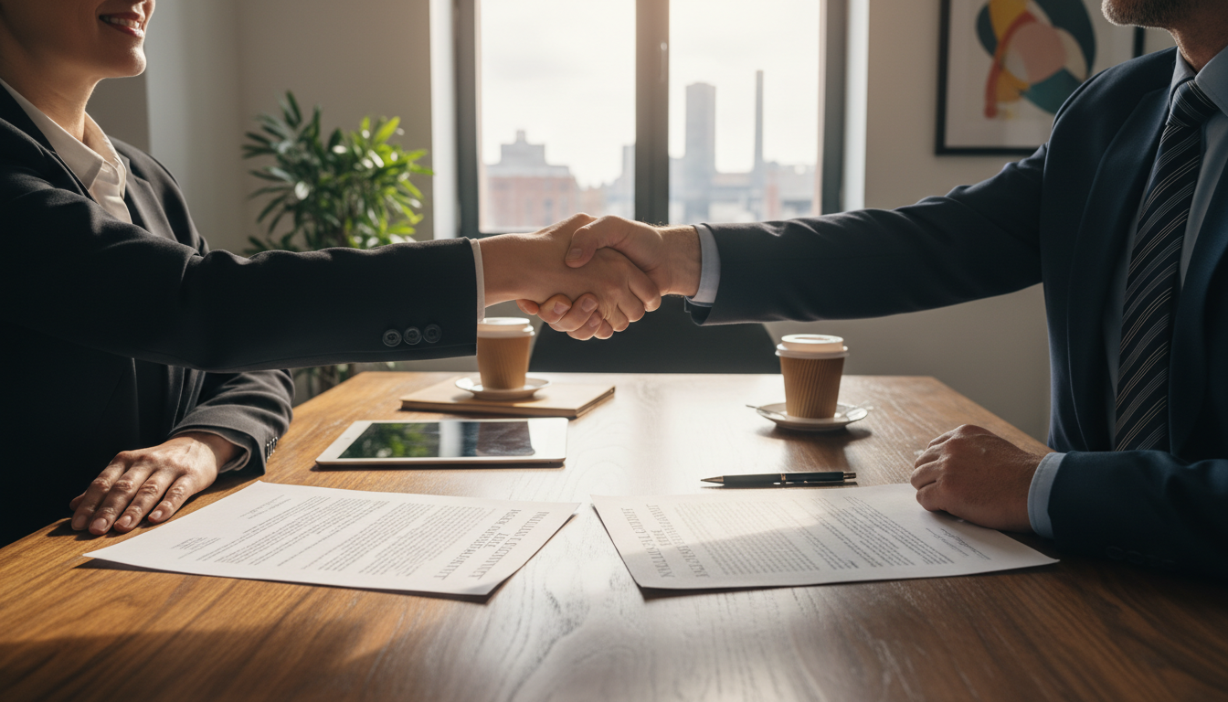 Warehouse lease signing agreement