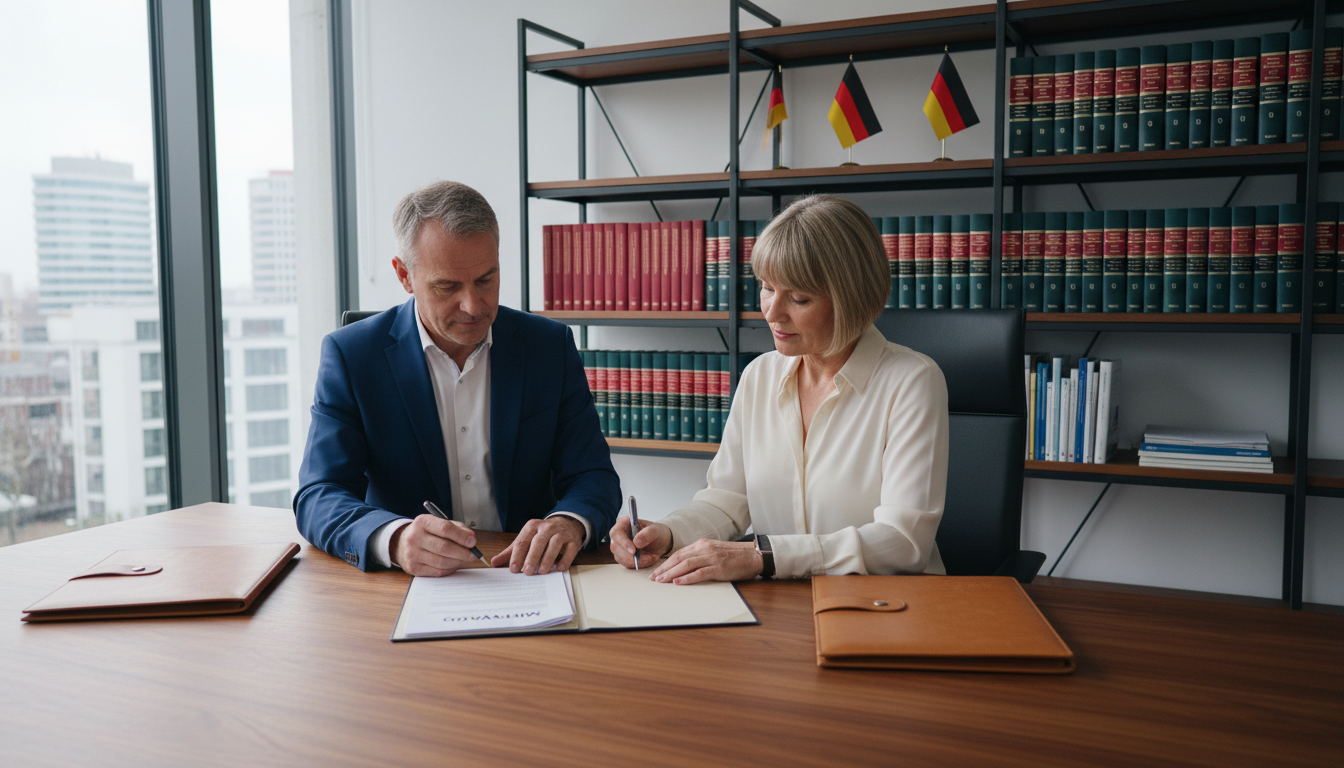 German legal contract signing.