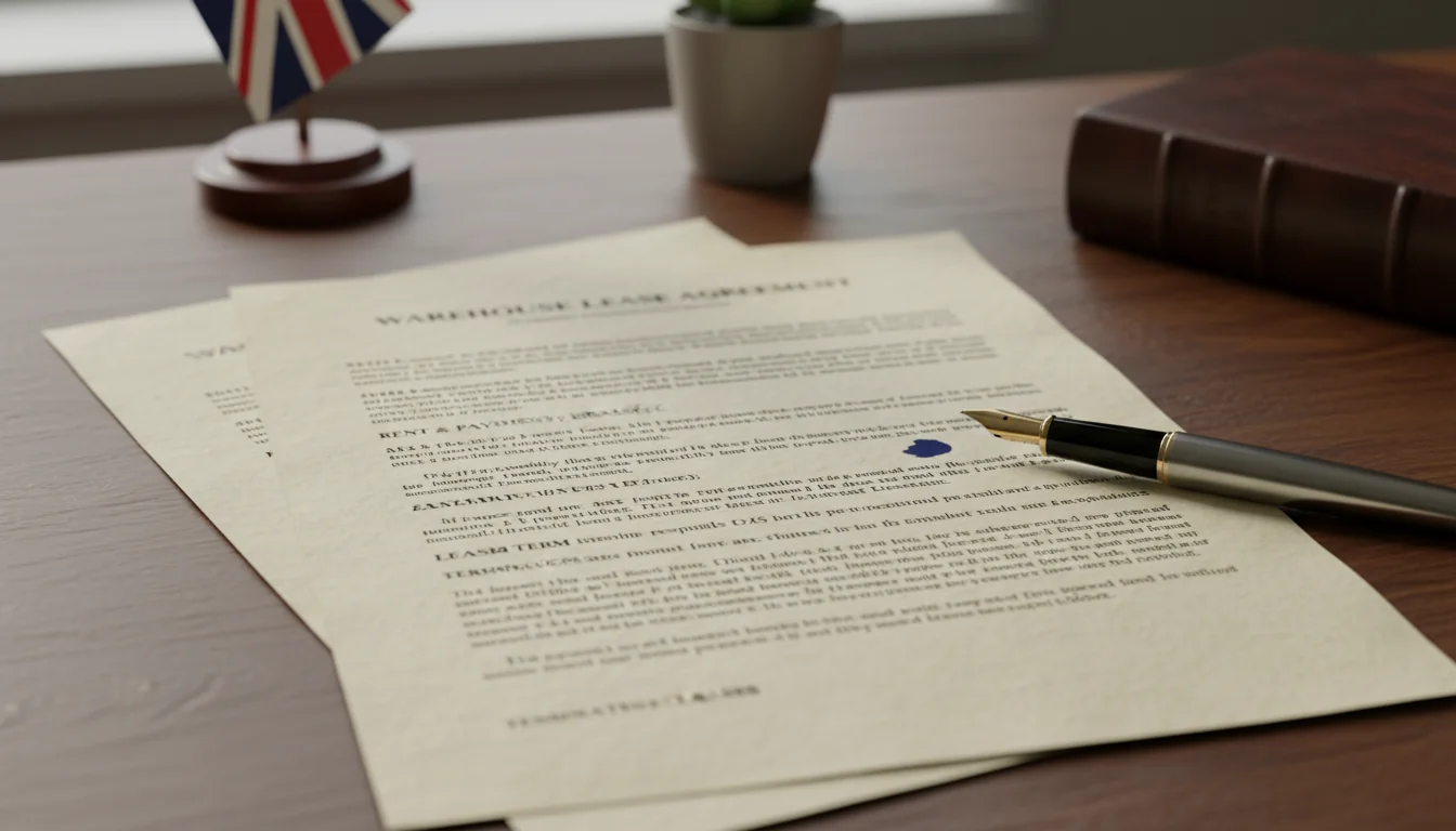 Close-up of warehouse lease contract