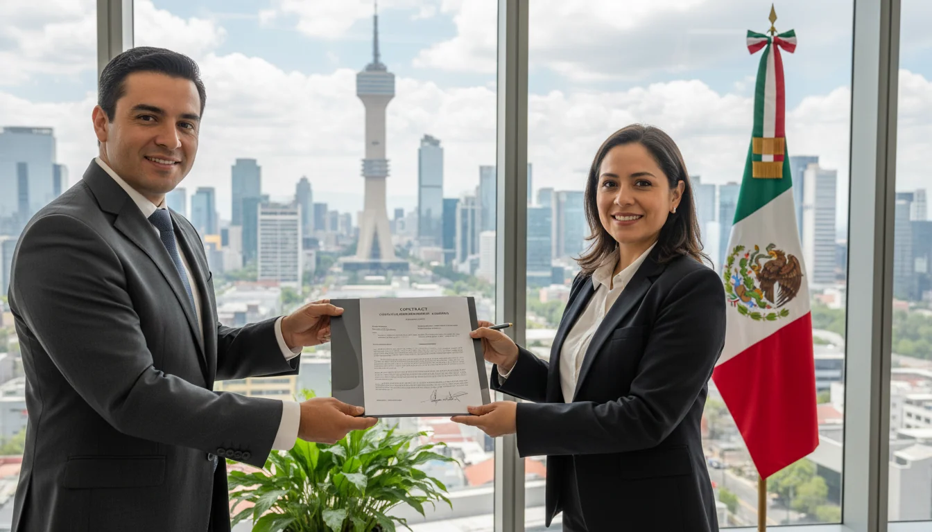 Mexican warehouse lease contract signing