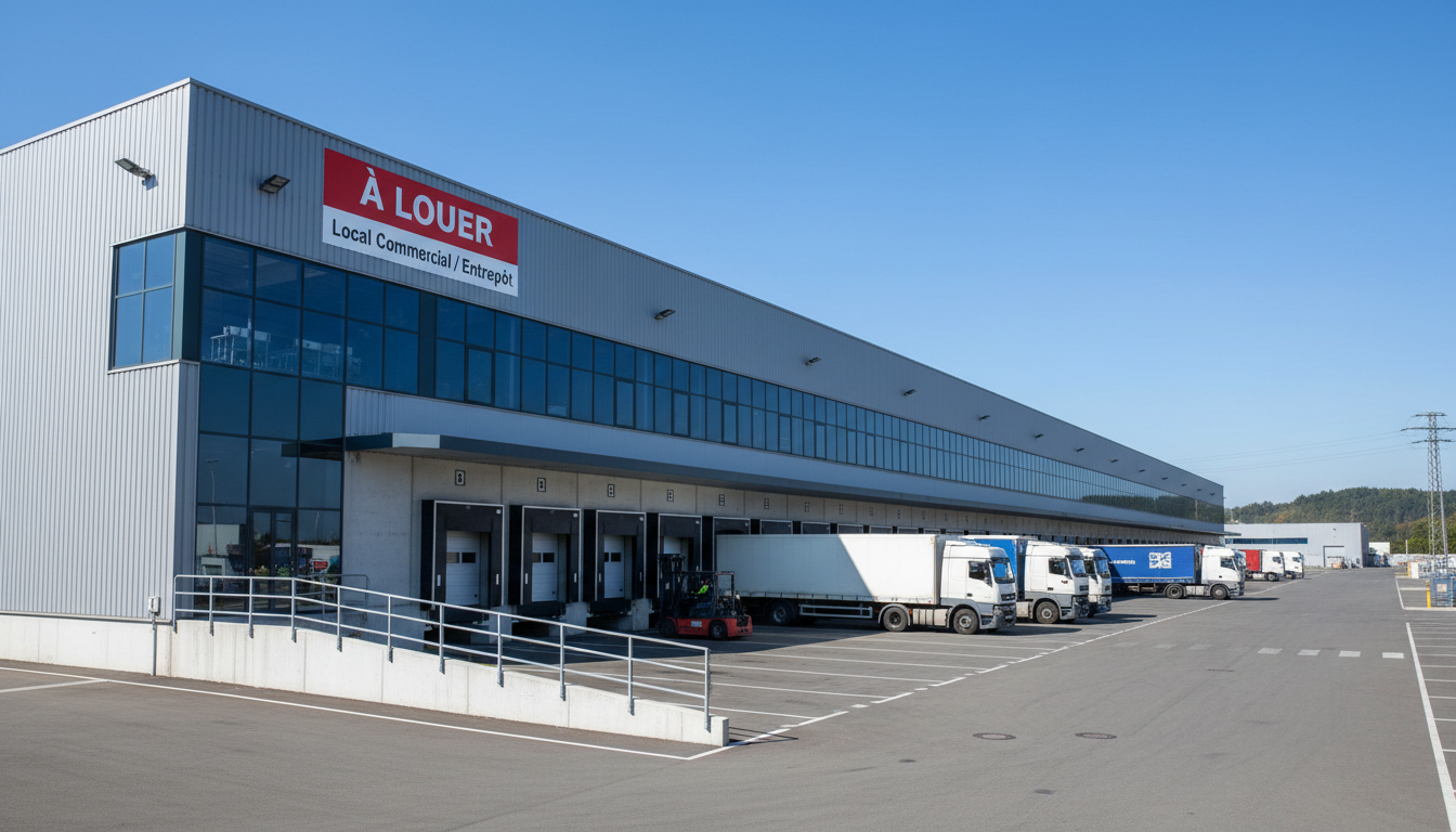 Industrial warehouse exterior France