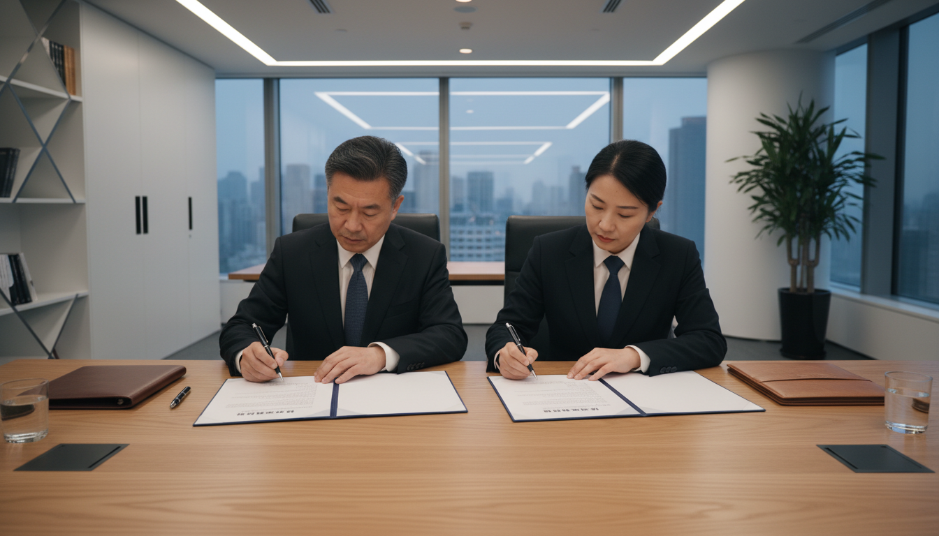 Chinese warehouse lease contract signing