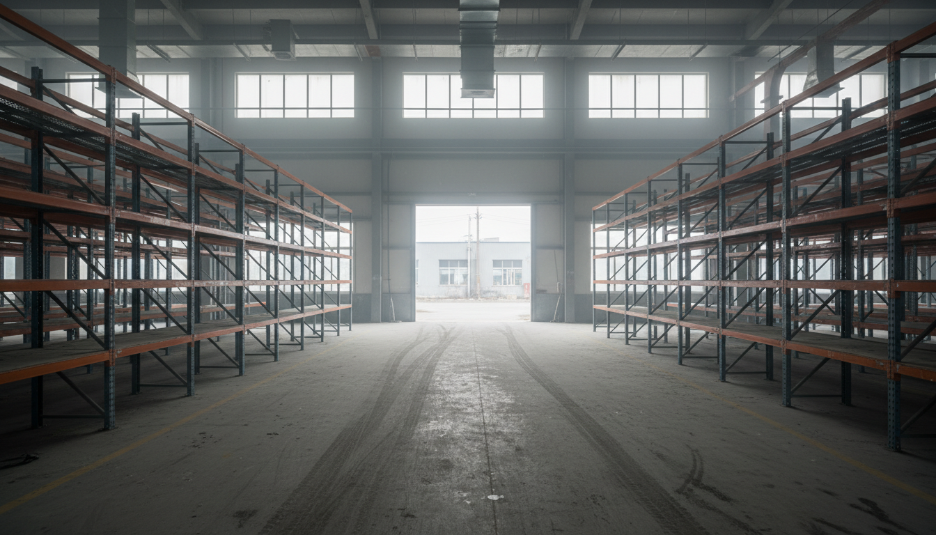 Warehouse interior in Chinese industrial park