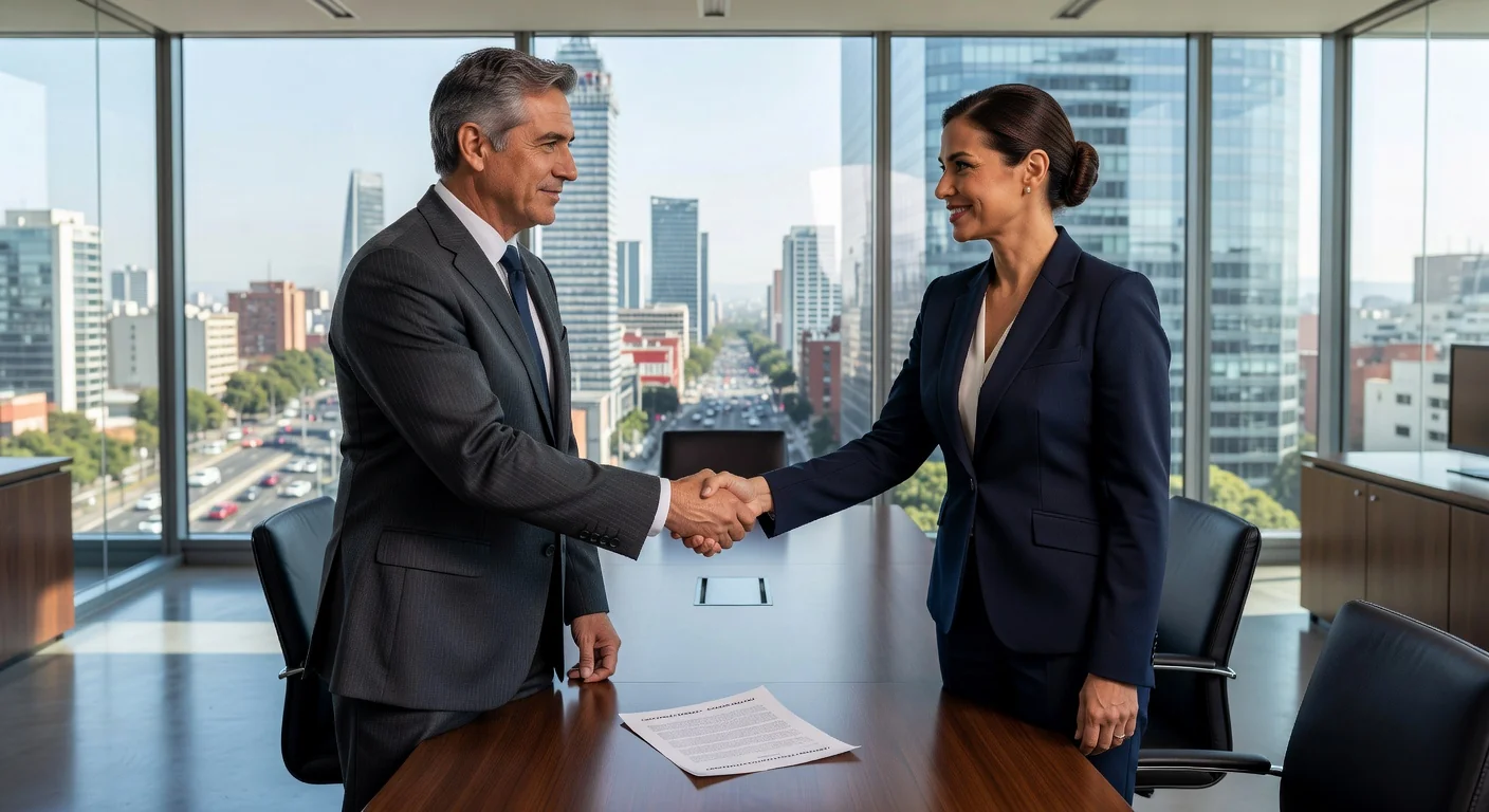 Handshake sealing job agreement in Mexico