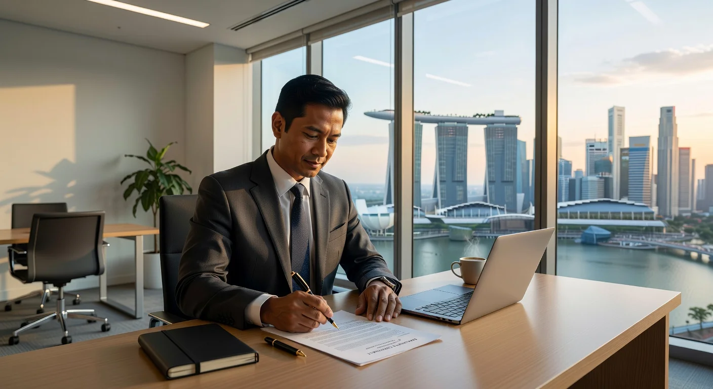 Professional signing employment contract