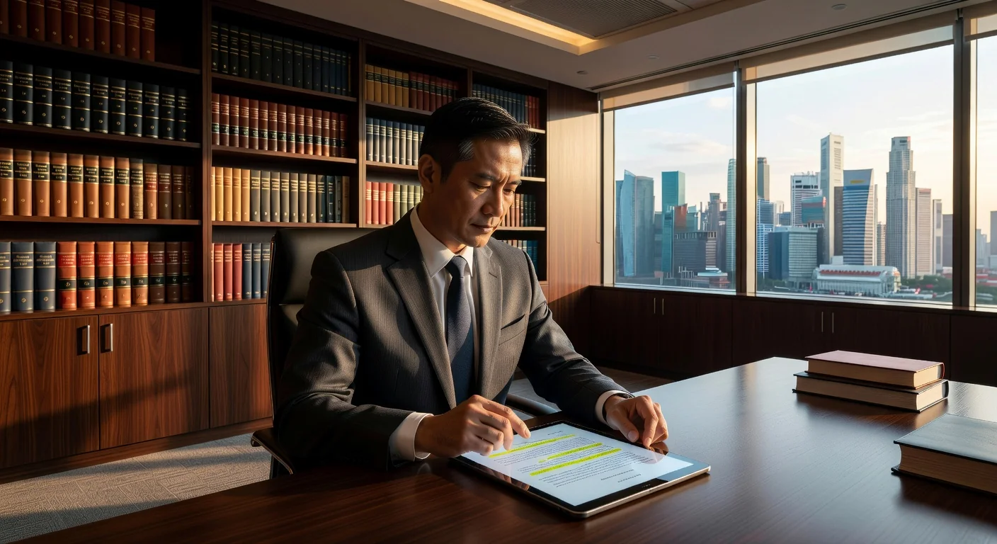 Reviewing contract clauses in office