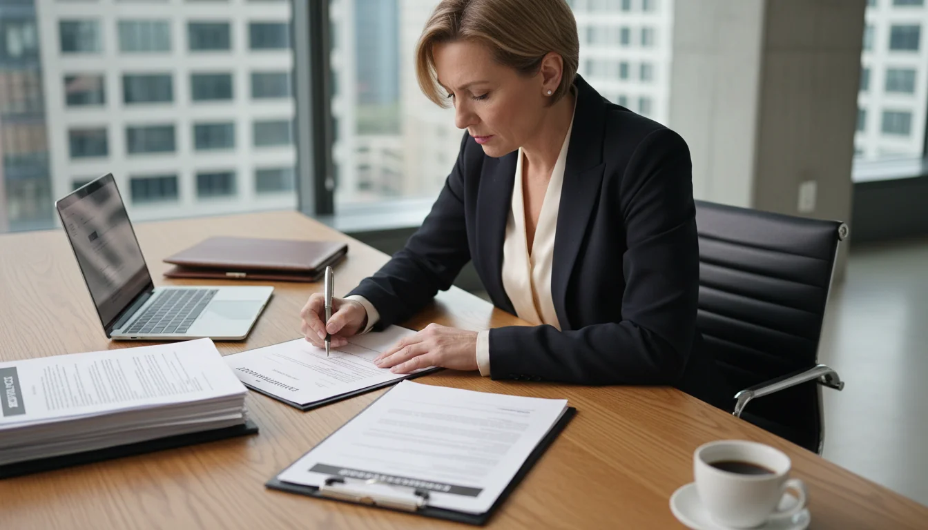 Professional signing employment contract