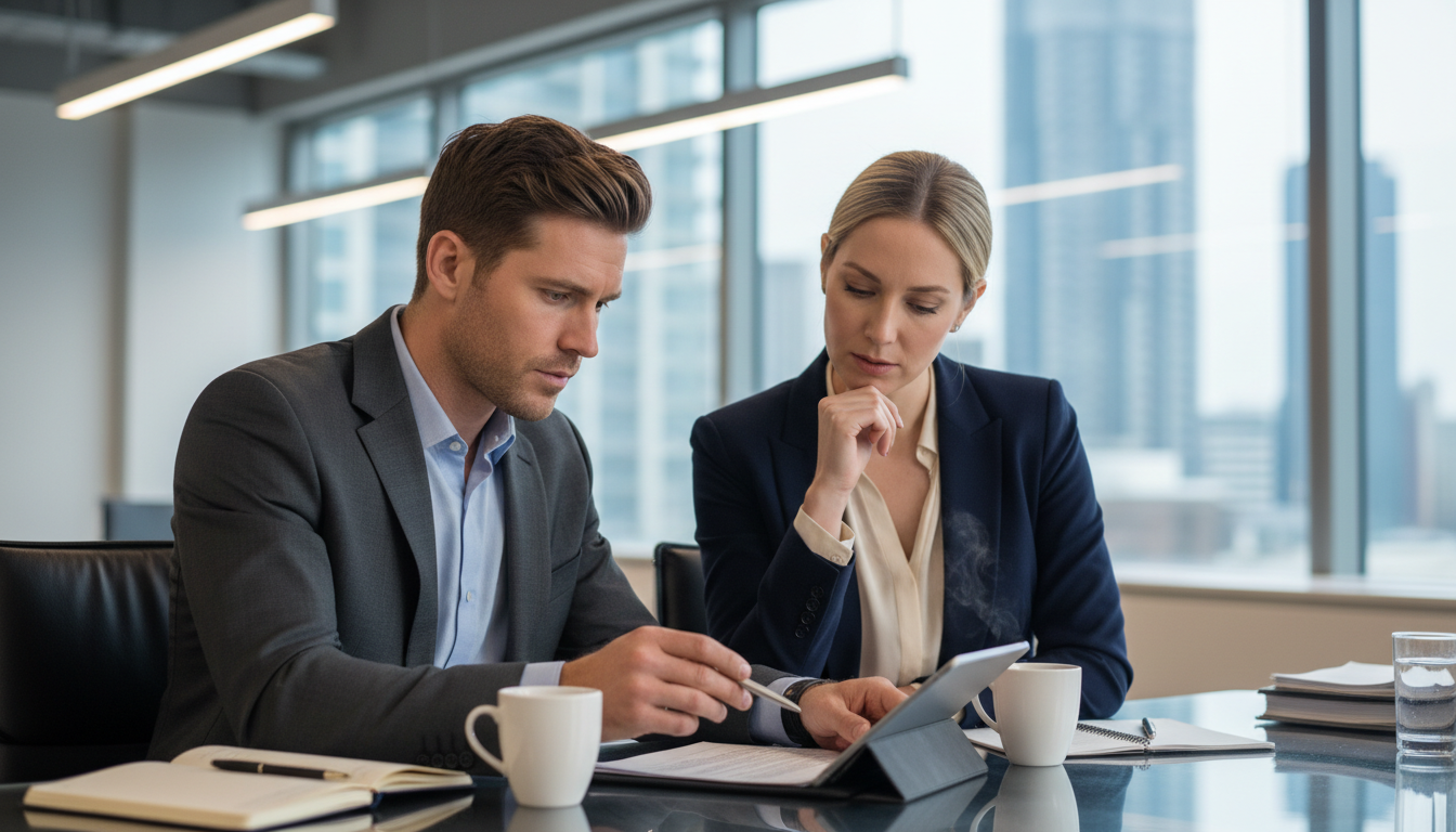Team reviewing legal employment terms