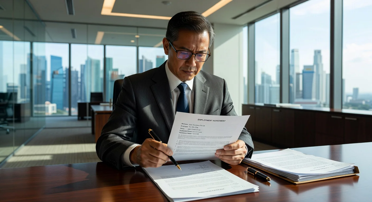 Reviewing Singapore employment terms.